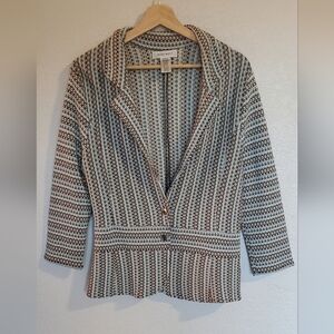 Nine West Multicolor Knit Lightweight Fitted Stretch BlazerJacket Missoni Style